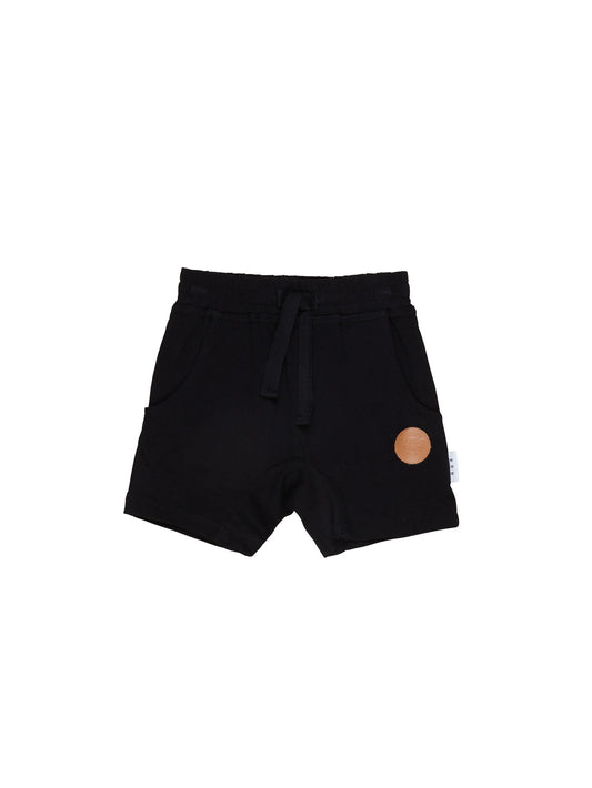 HUXBABY BLACK SLOUCH SHORT