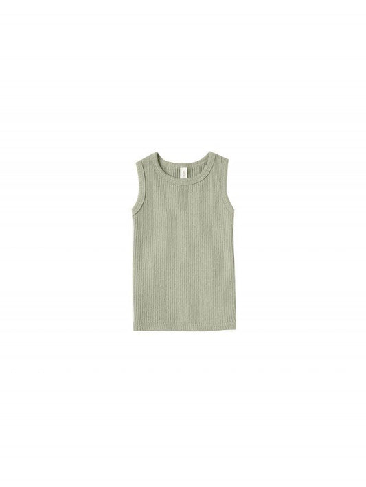 Quincy Mae Ribbed Tank in Sage 12-18m