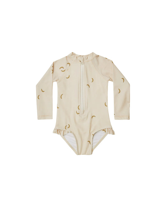 RYLEE + CRU RASHGUARD ONE-PIECE BANANAS 3-6M